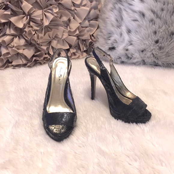 Anne Michelle Caged Peep Toe Stiletto Heel